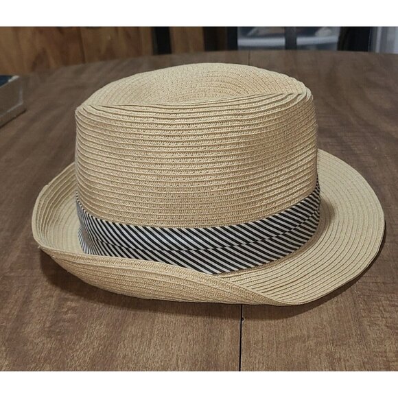 D & Y Women’s Cloche Hat One Size Fits Most Straw Look Braided Striped Ribbon - Picture 6 of 7